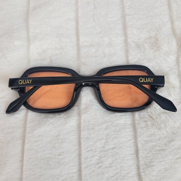 QUAY // ltd ed retro inspired rectangular frame orange lens throwback sunglasses main image 8